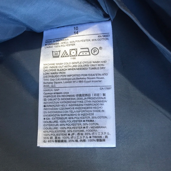 NWT Gap Blue Button Pockets A-Line Skirt Size 10 - Picture 7 of 8